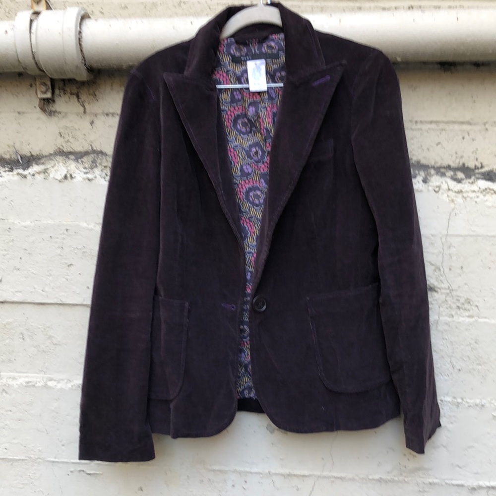 Marc Jacobs dark purple corduroy blazer size 10